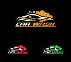 conjunto de plantilla de vector de diseño de logotipo de lavado de autos, logotipo de lavado de autos, auto de limpieza, diseño de logotipo de vector de servicio de lavado y detalle. diseño plano del emblema del logotipo