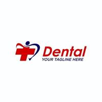 diente o dientes y cruz médica imagen gráfica icono logotipo diseño abstracto vector stock. se puede utilizar como un símbolo relacionado con la salud o dental