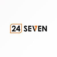 Simple Number 24 and letter SEVEN sans serif font writing image graphic icon logo design abstract concept vector stock. Can be used as symbol associated with initial or wordmark