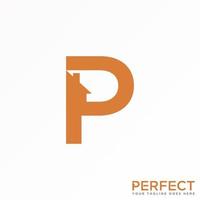 Letter P sanS serif font with Roof or house image graphic icon logo design abstract concept vector stock. Can be used as a symbol related to the home or initial