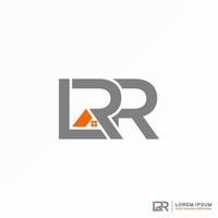 letra lrr fuente con techo o casa imagen icono gráfico diseño de logotipo concepto abstracto vector stock. se puede usar como un símbolo relacionado con el hogar o la inicial