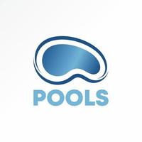 imagen de piscina simple icono gráfico diseño de logotipo concepto abstracto vector stock. se puede utilizar como un símbolo relacionado con el turismo o el agua