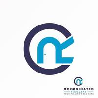 Letter or CR sans serif font with door in circle image graphic icon logo design abstract concept vector stock. Can be used as a symbol related to initial or property