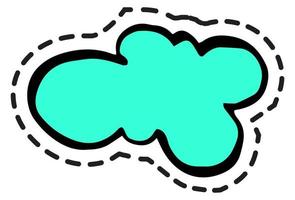 Fluffy cloud, shapeless mass weather stickers vector