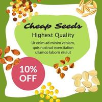 Cheap seeds of highest quality 10 percent off vector