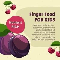 Finger food for kids, nutrient rich promo banner vector