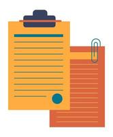 Documents with clip, project or company paperwork vector