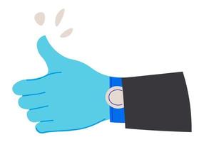 Thumb up, agreement and approval gesture sign vector