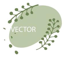 banner de botánica con hojas y ramitas minimalistas vector