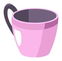 Cup with handle, handmade or designer mug vector