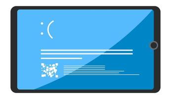 dispositivo electrónico roto, tableta que muestra un error vector