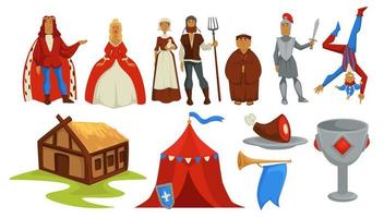 Medieval times, people and ancient culture vector