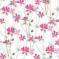 Agrostemma pink wildflower in blossom pattern vector