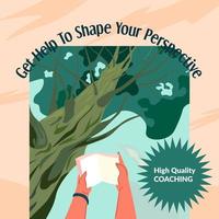 Get help to shape perspective, coaching lesson vector