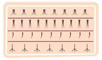 Fake eyelashes, different volume and size vector