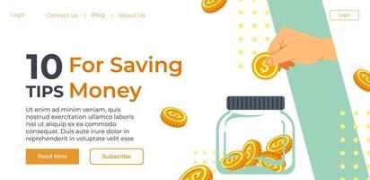 diez consejos para ahorrar dinero, información del sitio web vector