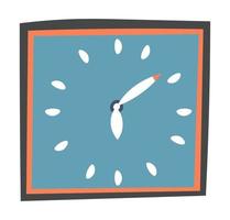 Vintage square clock with pointers arrows vector