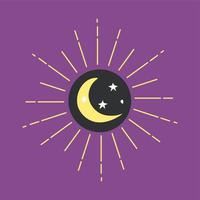 tarjetas mágicas, vector de fenómenos de eclipse de sol y luna
