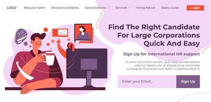 Find right candidate for large corporations web vector