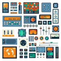 Panels and devices interface, buttons radio set vector