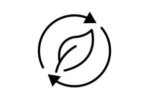 Sustainable icon illustration. Arrow icon with leaf. icon related to ecology, renewable energy. Line icon style. Simple vector design editable