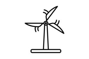 ilustración del icono de energía eólica. icono relacionado con la ecología, las energías renovables. estilo de icono de línea. diseño vectorial simple editable vector