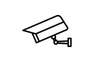 Surveillance camera icon illustration. icon related to security. Line icon style. Simple vector design editable