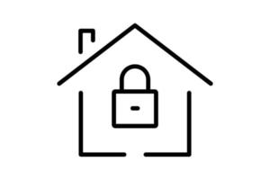 Home protection icon illustration. House icon with padlock. icon related to security. Line icon style. Simple vector design editable