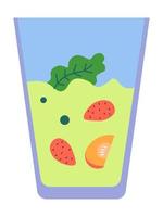 Healthy juice drink or smoothie with peach slice vector