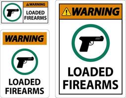 Gun Owner Sign Warning, Loaded Firearms vector