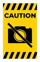 Camera Prohibited Sign On White Background vector