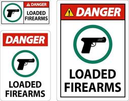 Gun Owner Sign Danger, Loaded Firearms vector