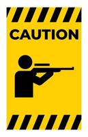 Shooting Range Diamond Caution Sign Rifle Range Symbol vector