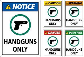 Notice Firearms Allowed Sign Handguns Only vector