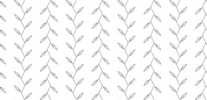 outline creeping grass seamless pattern vector