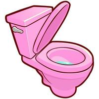 Pink Toilet Cartoon Emote Vector Illustration