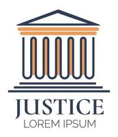 Justice law firm or court, advisory center logo vector