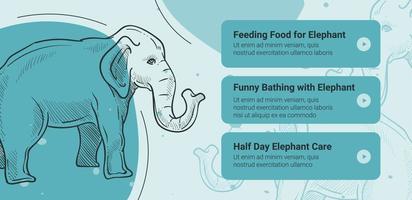 Feeding food for elephants, zoo excursion and fun vector