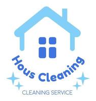 House cleaning service, care and maintenance logo vector