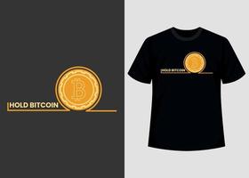 plantilla de vector gráfico de diseño de camiseta imprimible bitcoin crypto