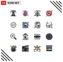 Set of 16 Modern UI Icons Symbols Signs for message chat fountain place fire Editable Creative Vector Design Elements