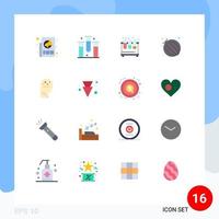 16 User Interface Flat Color Pack of modern Signs and Symbols of vegetable food form study tubes Editable Pack of Creative Vector Design Elements