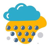 Precipitation cloud with rain drops weather icon vector