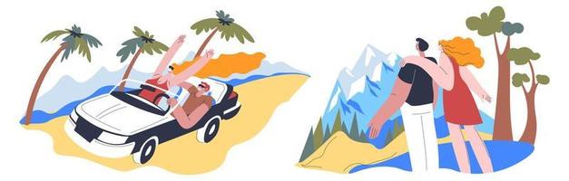 Summer vacations by mountains and seaside vector