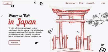 lugares para visitar en japón guía para turistas online vector