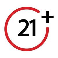 twenty one and up icon vector