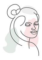 Abstract portrait of woman with ponytail hairstyle vector