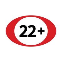 twenty two and up icon vector