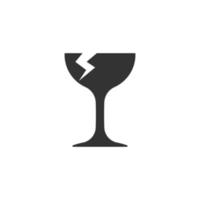 broken drinking glass icon vector template