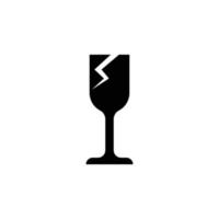 broken drinking glass icon vector template